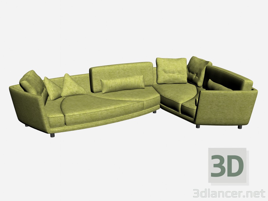 modello 3D Angolo divano Deha 2 - anteprima