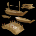 modello 3D di Piatti di legno per sushi comprare - rendering