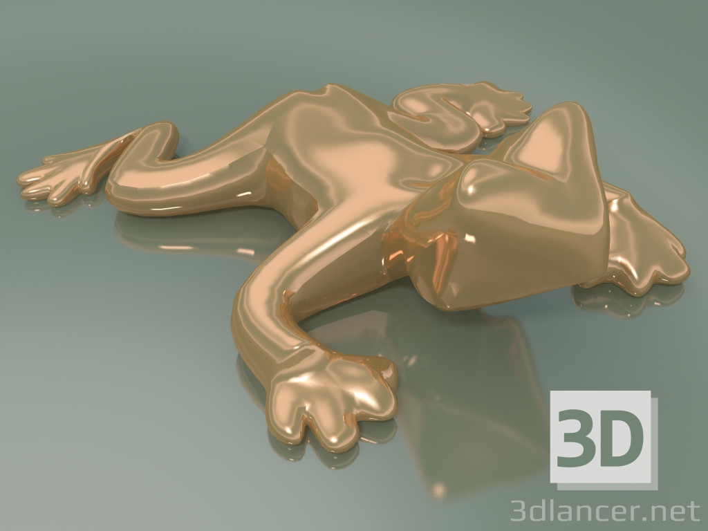 3d model Elemento de decoración de rana de cerámica (oro rosa) - vista previa