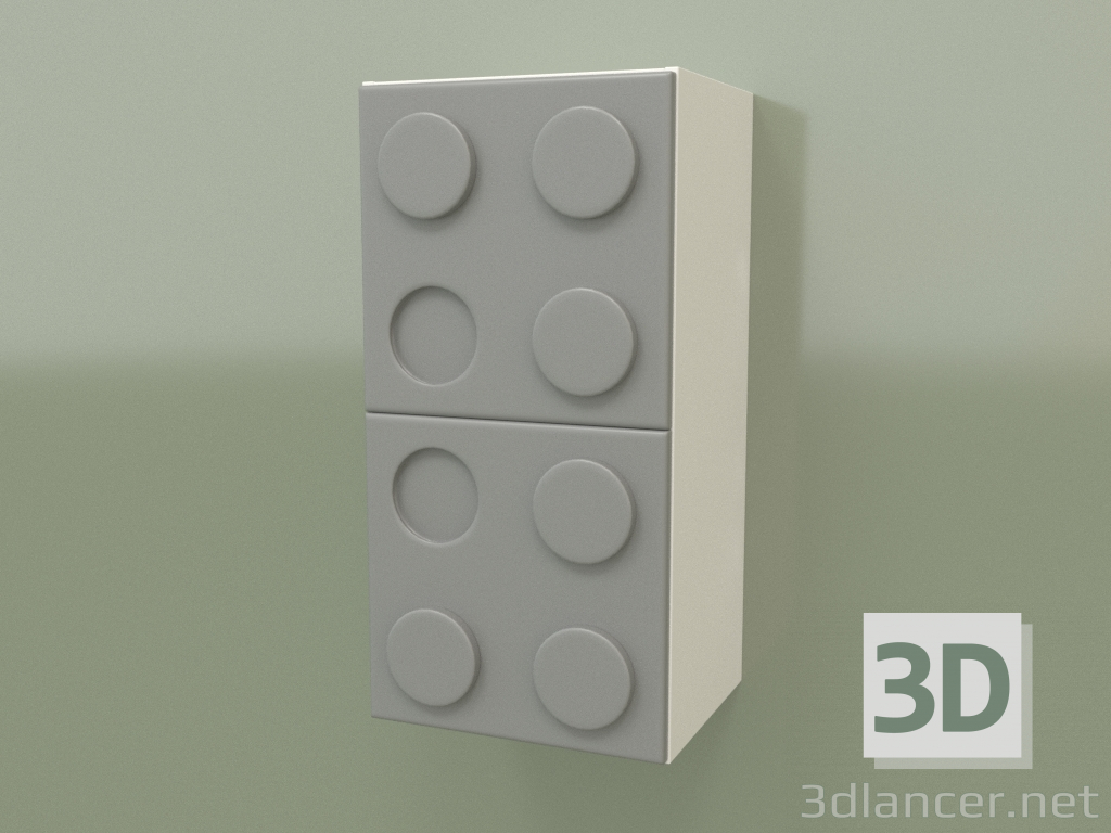 3D modeli Duvara monte dikey raf (Gri) - önizleme