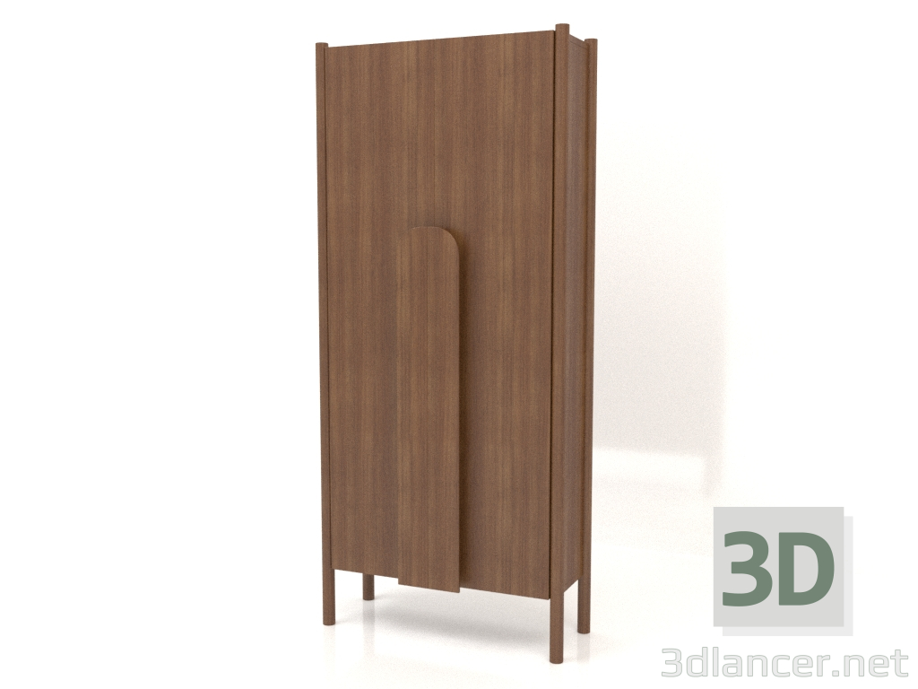 3D Modell Garderobe mit langen Griffen B 01 (800x300x1800, Holzbraun hell) - Vorschau