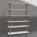 3d model High on Wood bookshelf - preview