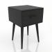 3d model Mesita de noche (negro RAL 9005) - vista previa