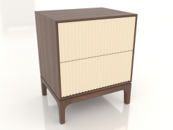 Bedside table FARGO 2 drawers with milled facades (vanilla, tobacco oak, option 1)
