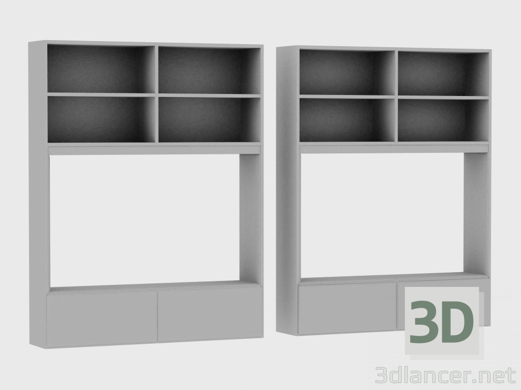 3d model Elementos del sistema modular IANUS MIDDLE WITH BACK (R230) - vista previa