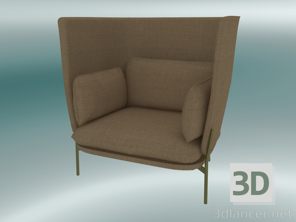 3D Modell Sessel Cloud (LN5, 90 x 111 H 120 cm, bronzierte Beine, Hot Madison 495) - Vorschau