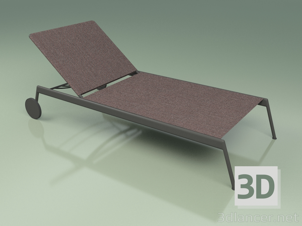 modèle 3D Chaise longue 007 (Metal Smoke, Batyline Brown) - preview