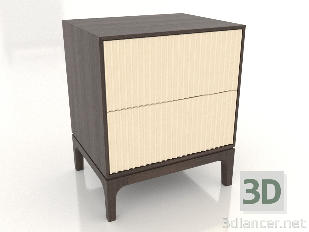 3D modeli FARGO 2 çekmeceli, frezelenmiş cepheli komodin (vanilya, koyu meşe, seçenek 1) - önizleme