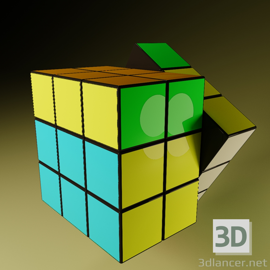 3d модель кубик рубика анімований – превью