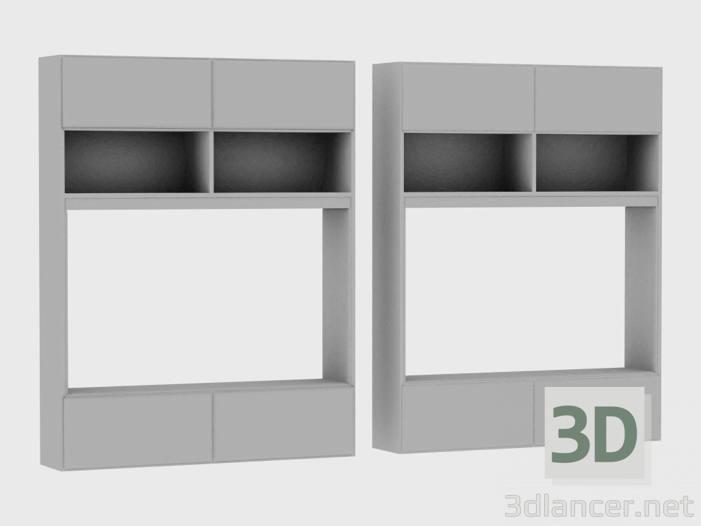 modello 3D Elementi del sistema modulare IANUS MIDDLE WITH BACK (S230) - anteprima