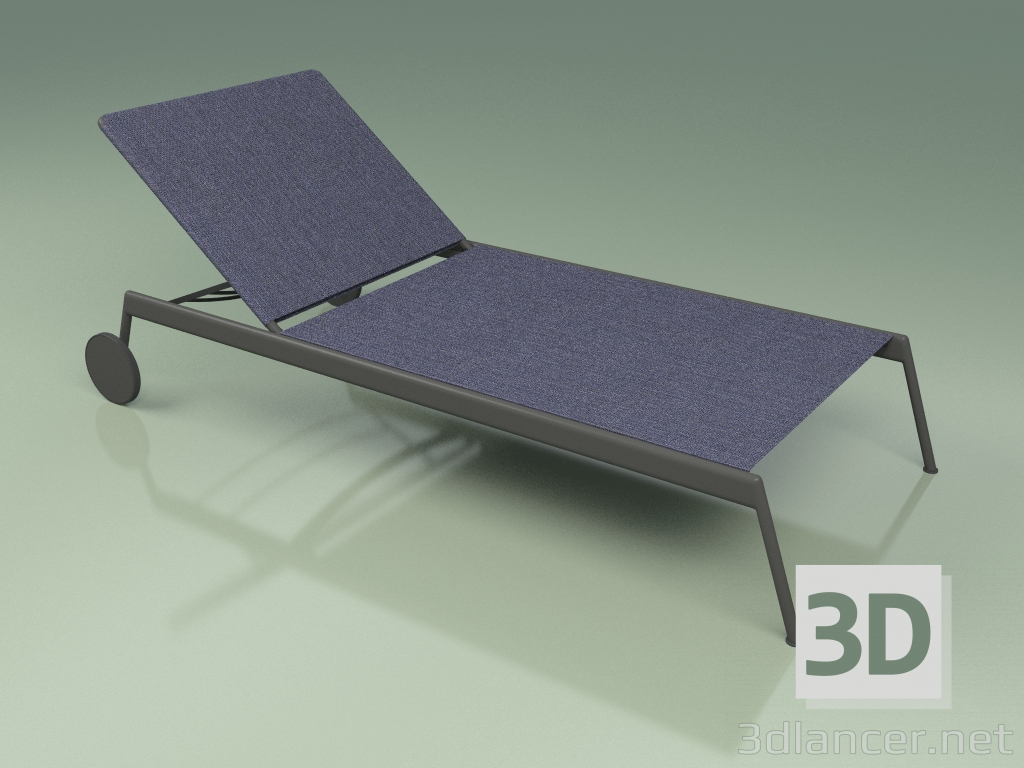 3d model Chaise lounge 007 (Metal Smoke, Batyline Blue) - vista previa