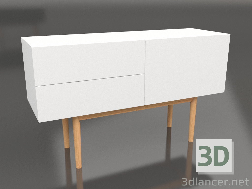 modèle 3D Buffet une porte et deux tiroirs High on Wood - preview
