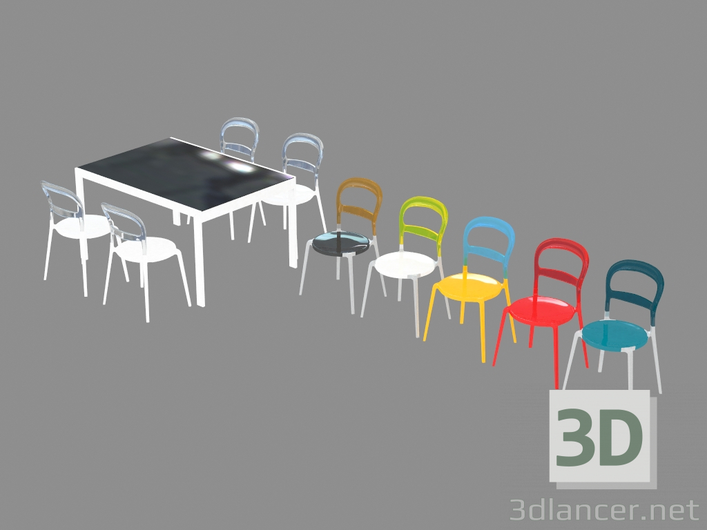 modèle 3D Chaises clés Wien - preview