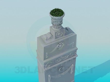 3d модель Памятник с вазоном – превью 3d модель Памятник с вазоном – превью