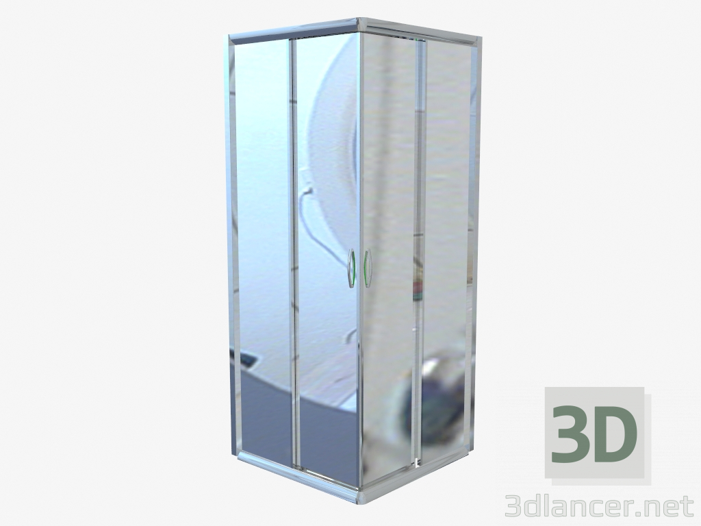 modello 3D Cabina quadrata 80 cm, vetro grafite Funkia (KYC 442K) - anteprima