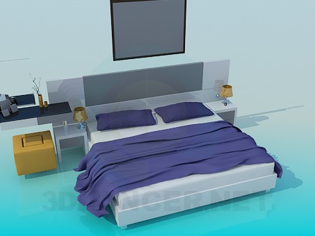 modelo 3D Cama de matrimonio - escuchar modelo 3D Cama de matrimonio - escuchar