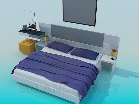 modelo 3D Cama de matrimonio - escuchar modelo 3D Cama de matrimonio - escuchar