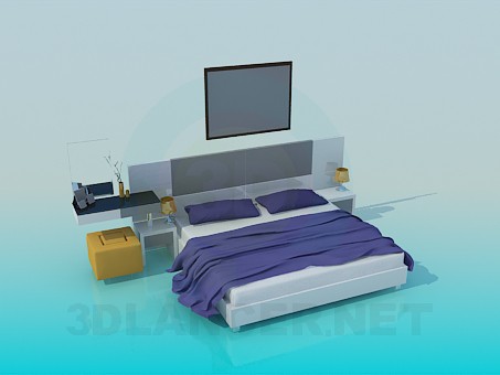 modelo 3D Cama de matrimonio - escuchar modelo 3D Cama de matrimonio - escuchar