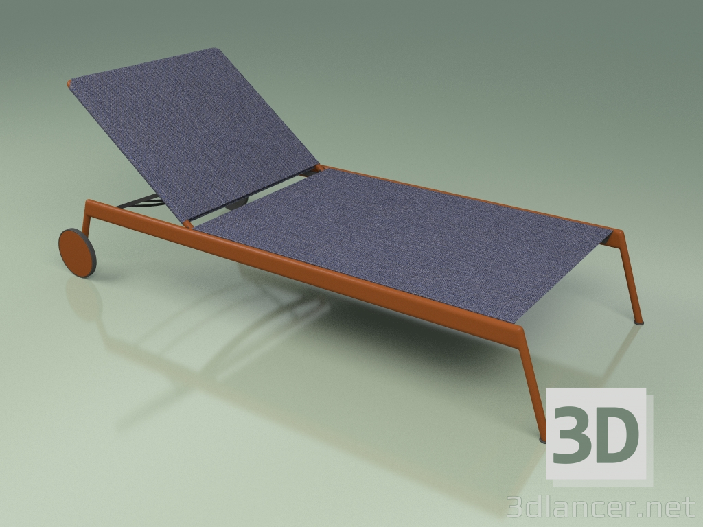 modèle 3D Chaise longue 007 (Metal Rust, Batyline Blue) - preview