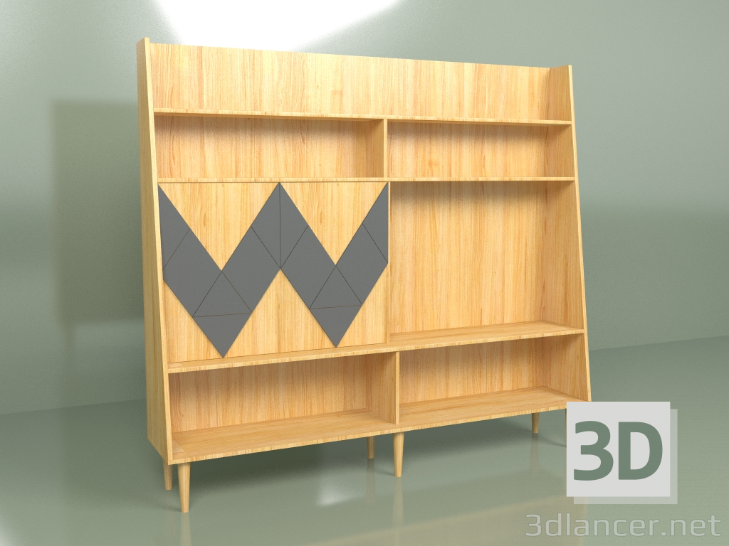 modèle 3D Mur Woo Wall (gris foncé) - preview