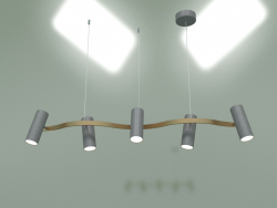 Suspended LED chandelier Spacer 90103-5 (matte gray-gold)