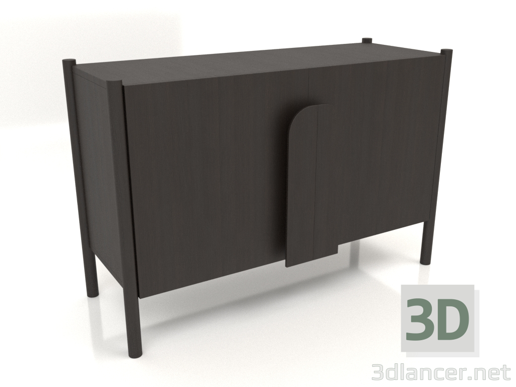3d model Mueble TM 05 (1200x450x800, madera marrón oscuro) - vista previa
