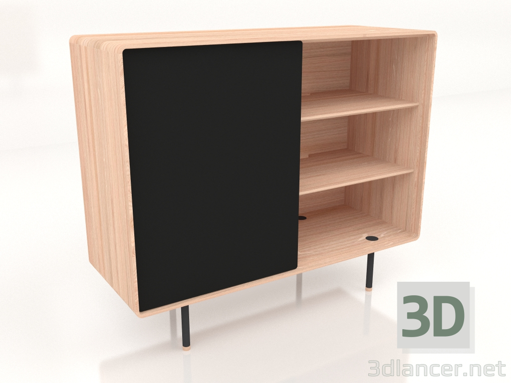 3d model Chest of drawers Fina 118 with door (Nero) - preview