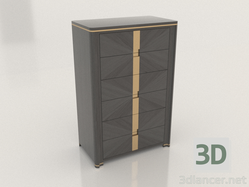 3d model Chest of 6 drawers - preview