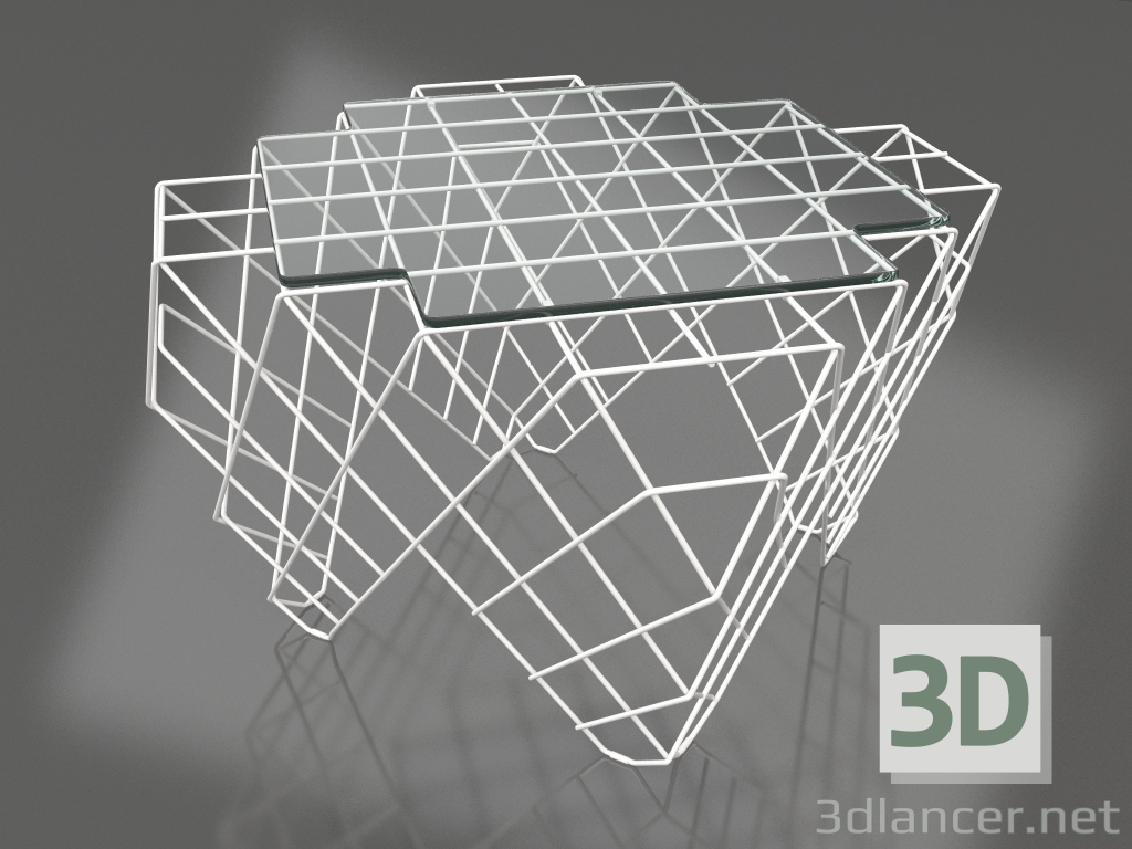 modello 3D Tavolino basso (Bianco) - anteprima