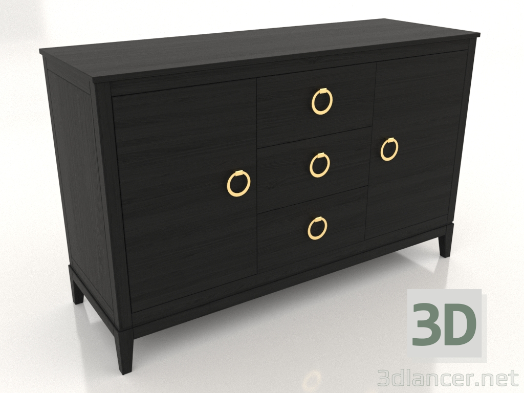 3d model Chest of drawers 2 (black RAL 9005, option 1) - preview