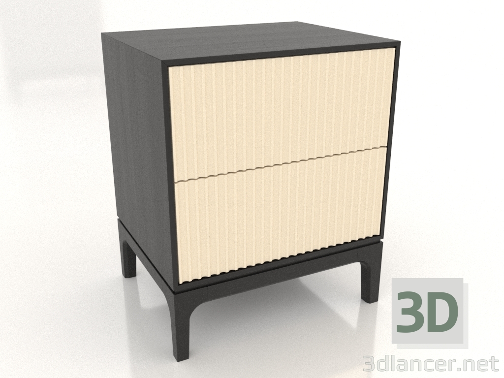 3D Modell Nachttisch FARGO 2 Schubladen mit gefrästen Fronten (Vanille, Schwarzeiche, Option 1) - Vorschau 3D Modell Nachttisch FARGO 2 Schubladen mit gefrästen Fronten (Vanille, Schwarzeiche, Option 1) - Vorschau