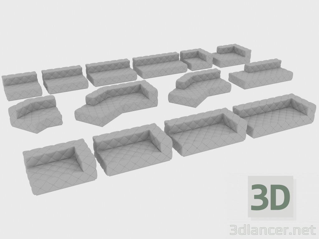 modèle 3D Canapés modulaires MUST - preview