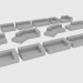 3d model Los elementos del sofá modular DEBEN - vista previa