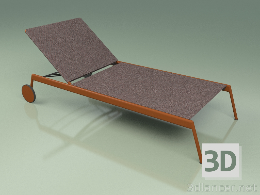 3D modeli Şezlong 007 (Metal Pas, Batyline Kahverengi) - önizleme
