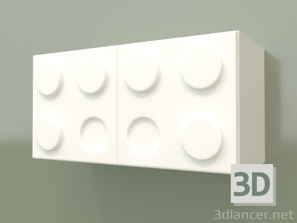 3d model Children's horizontal wall shelf (White) - preview