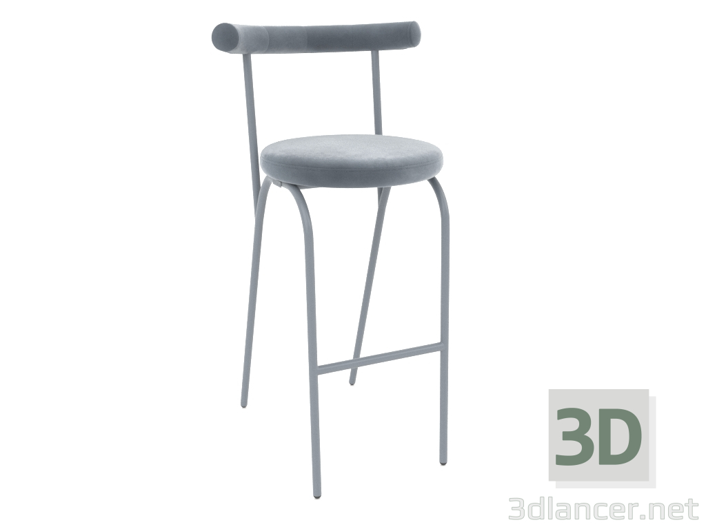 modello 3D Sgabello da bar Bagel (grigio) - anteprima