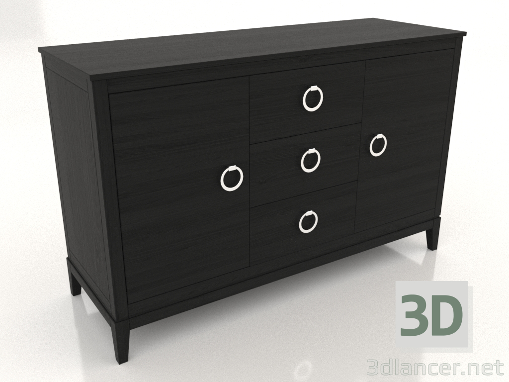 3d model Chest of drawers 2 (black RAL 9005, option 2) - preview