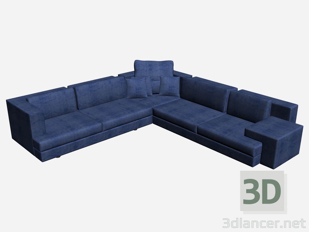 modello 3D Angolo divano 1 ellington - anteprima