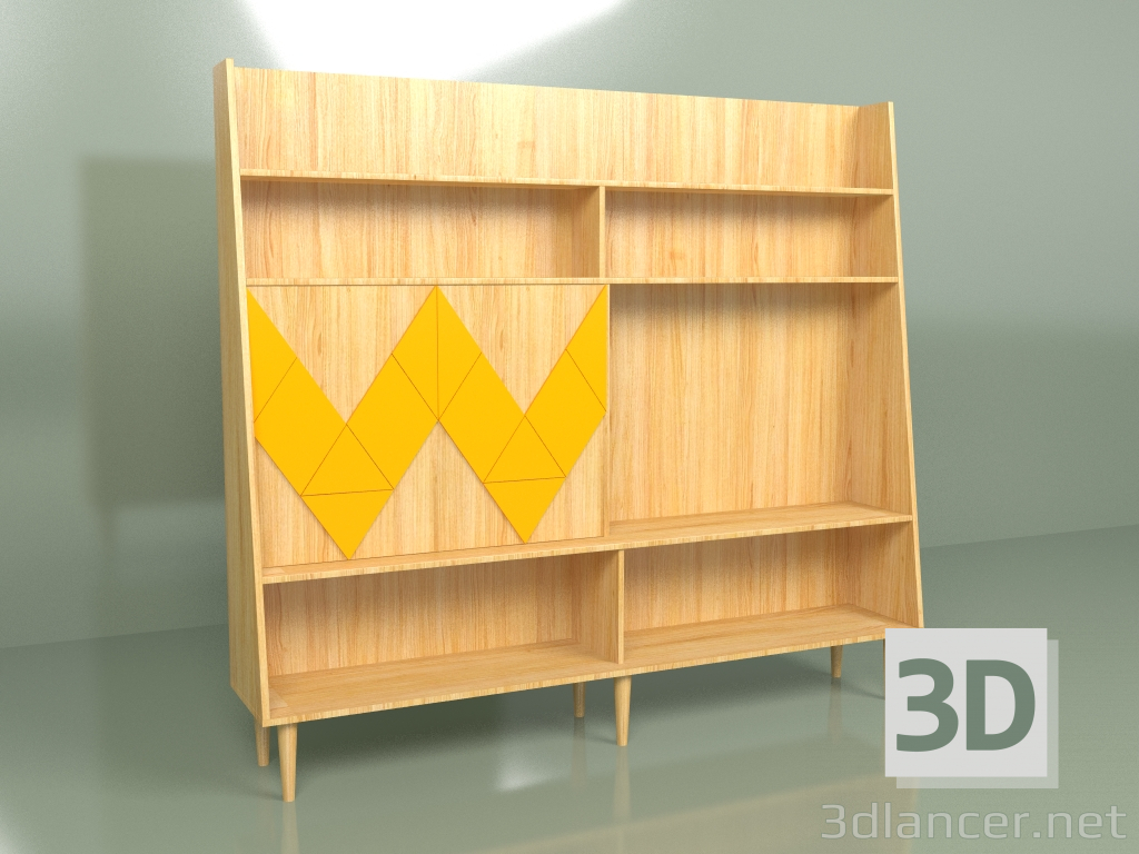 modello 3D Wall Woo Wall (arancione) - anteprima