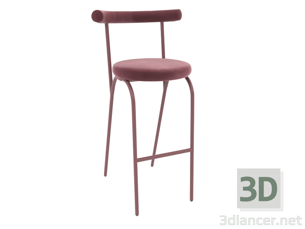 3d model Bagel bar stool (Bordeaux) - preview