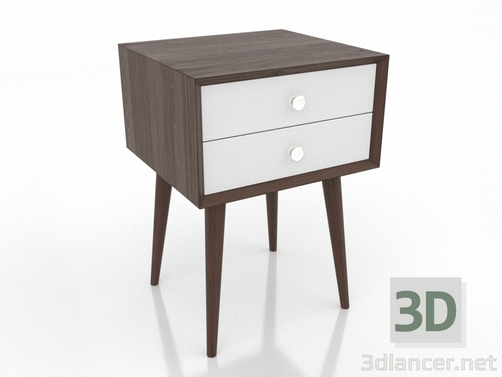 modèle 3D Table de chevet (noyer foncé) - preview modèle 3D Table de chevet (noyer foncé) - preview