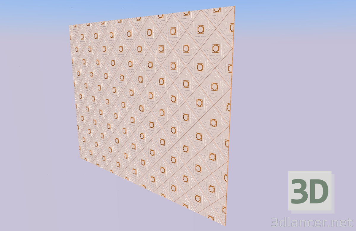 modello 3D Pannello 3d in legno - anteprima