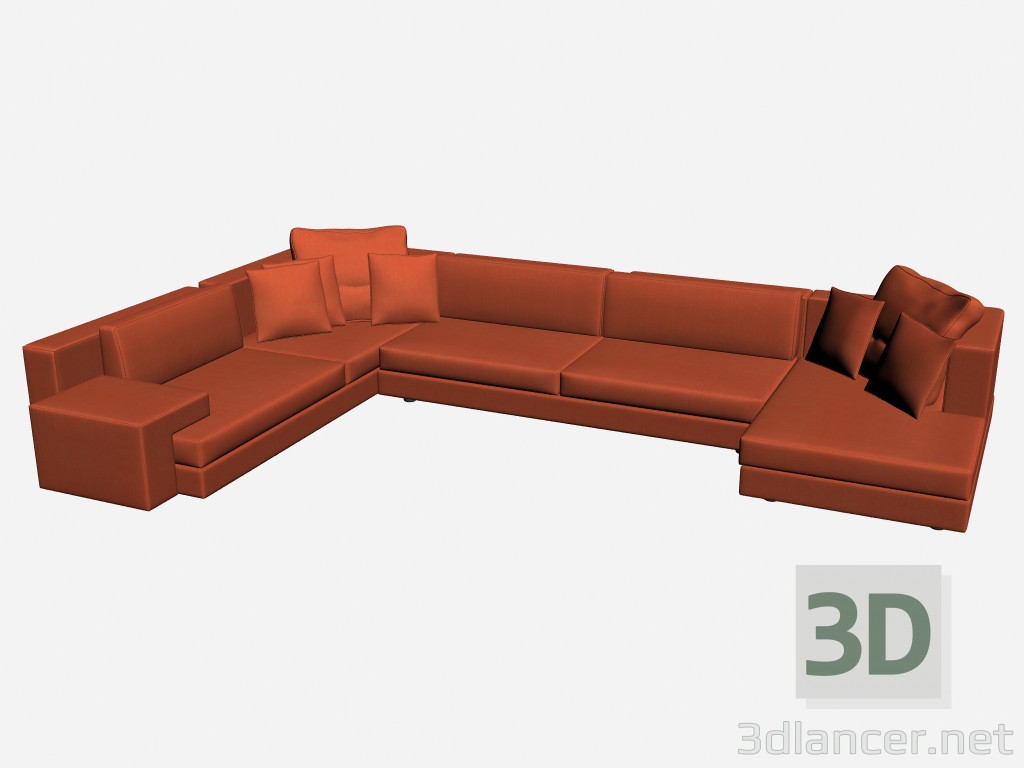 modello 3D Angolo divano Ellington 2 - anteprima