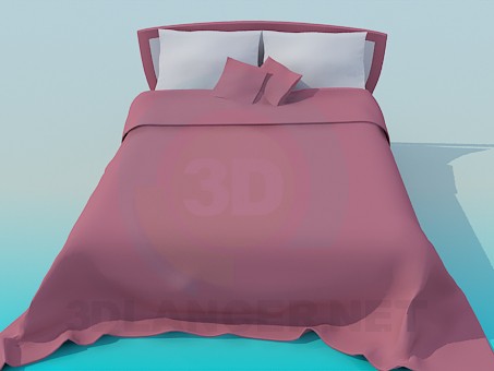 modèle 3D Lit double - preview