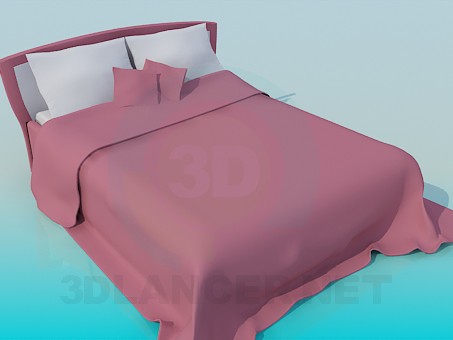 3d model Double bed - preview 3d model Double bed - preview