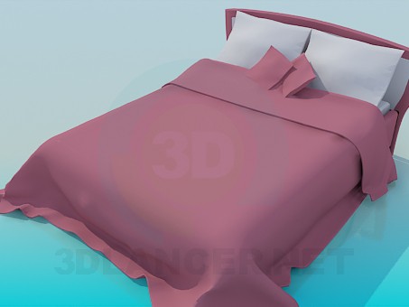 3d model Double bed - preview 3d model Double bed - preview
