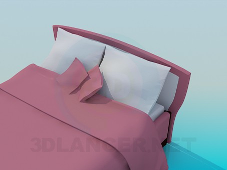 3d model Double bed - preview 3d model Double bed - preview