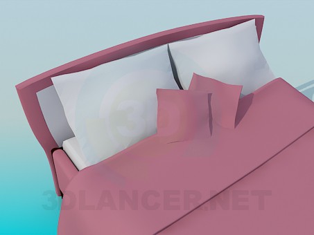 3d model Double bed - preview 3d model Double bed - preview