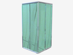 Cabin square 90 cm, graphite glass Funkia (KYC 441K)