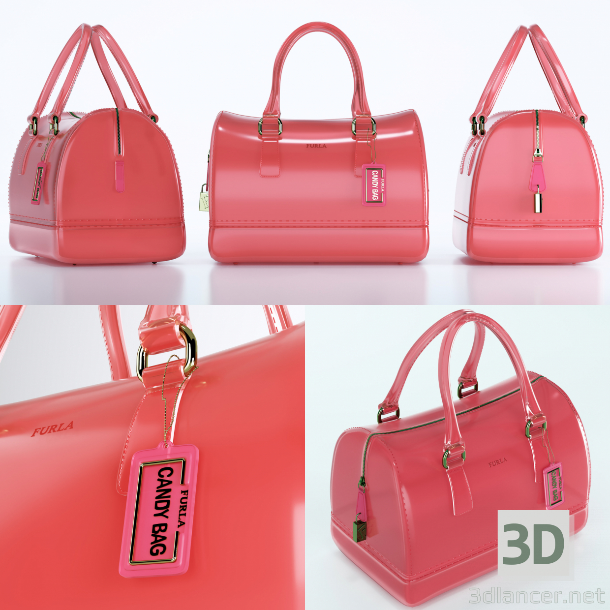 3D modeli Furla Candy Bauletto Çantası - önizleme